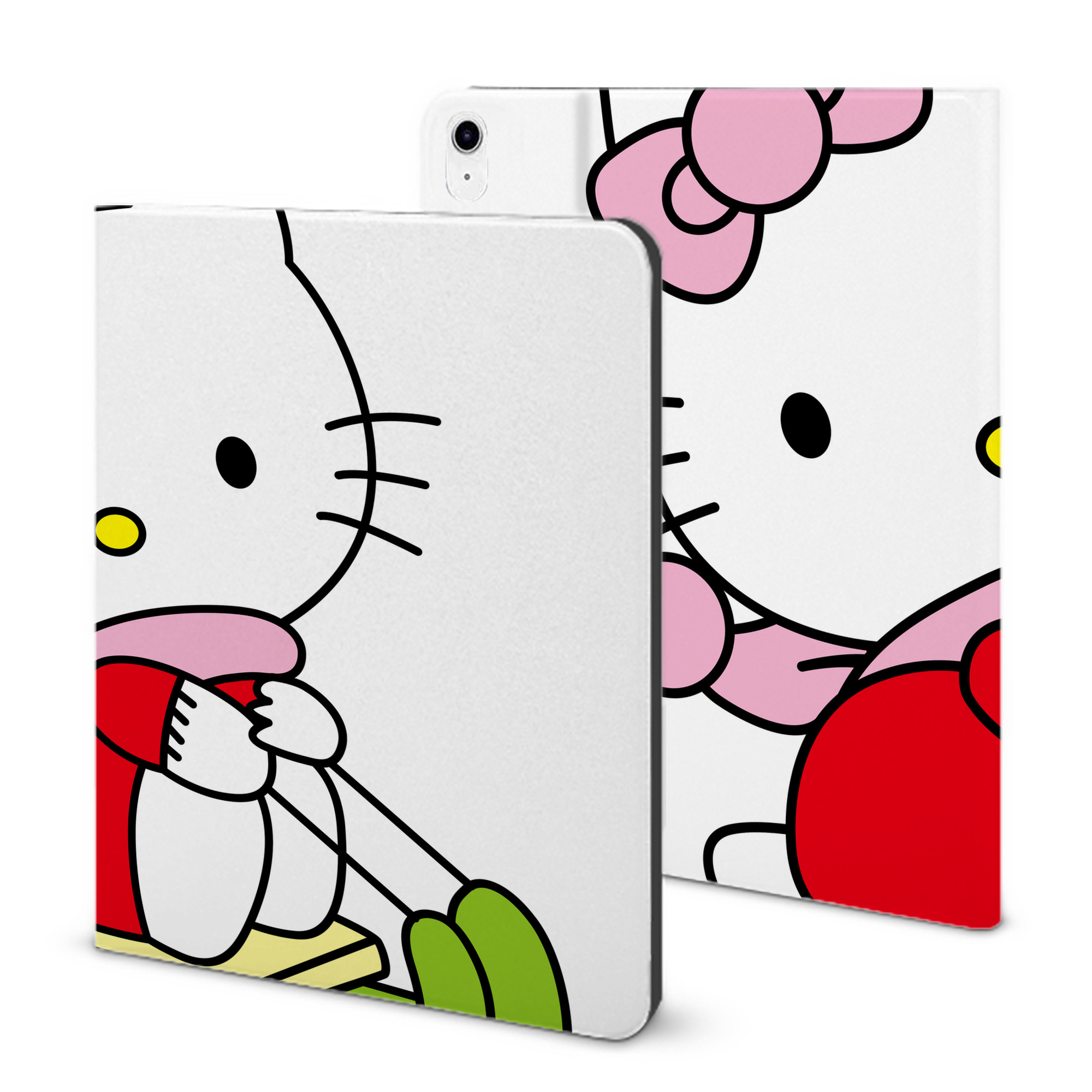 （画像用） Hello Kitty ハローキティ IPad ケース ブック型 PUレザー TPU 耐衝撃 軽量 薄型 ペン収納なし 全面保護 IPad 各モデル対応
